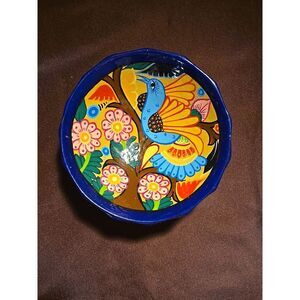 Vintage Handmade/ Hand-painted  Pottery‎ Bowl Beautiful Blue Colors